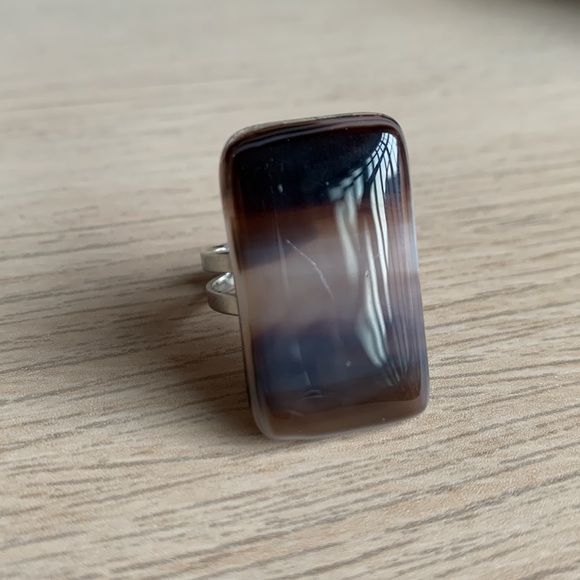 CREATION - Brown white Glass Ring - OZ - Picture 11 of 13